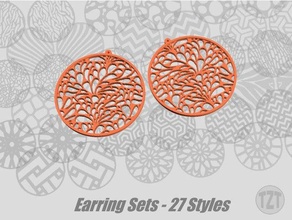 orecchino set 27 stili di gioielli ciondolo indossabili orecchini 3d print model - Mito3D
