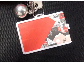 singledouble id card holder horizontal nicht unterstützt office - Abzeichen Abzeichen-Halter 3d print model - Mito3D