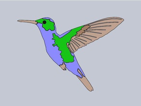 hummingbird bulmaca sanat 3d print model - Mito3D