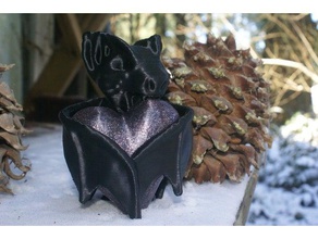 vampiro-entine morcego esculturas bonito dupla extrusão goth o dia das bruxas coração dos namorados meshmixer de duas cores v-dia presentes 3d print model - Mito3D