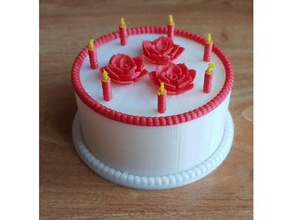 cake food drink birthday decoration present cakes happy ornament 3d print model - Mito3D