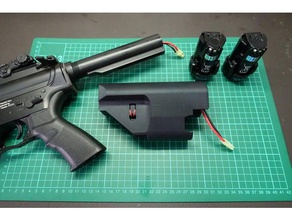 airsoft m4 aeg b&d power tool battery stock diy black decker 3d print model - Mito3D