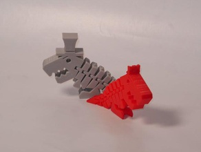 mr&mrs flexi rex toys games bow dino dinosaur flexible tophat 3d print model - Mito3D