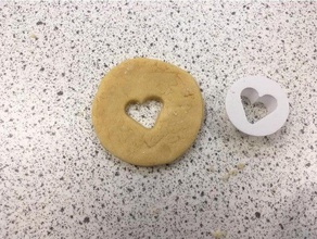 miniature heart cookie cuttter 3d printing amazingdesign biscuits biscuit cutter fantastic valentines day jammy dodger 3d print model - Mito3D