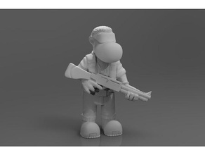 fanhunter fusil de chasse les créatures des jeux société fan art figure wargame zbrush 3d print model - Mito3D
