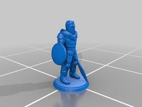 crusader dnd Miniatur - Spielzeug Spiele fighter Mensch paladin pathfinder 3d print model - Mito3D