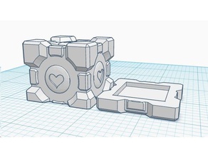 manyetik companion küp oyunlar glados kalp yakılacak portal zafer 3d print model - Mito3D