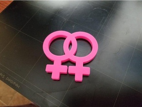 lesbische stolz-symbol 2d Kunst 3d print model - Mito3D