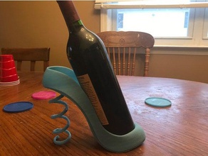 wine holder corkscrew heel kitchen dining nsfw 3d print model - Mito3D