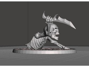 28mm skeleton warrior damaged dagger games 3d print model - Mito3D