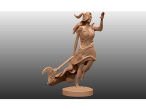 druid - tabletop miniature toys & games 28mm beauty dnd dungeons dragons elf fantasy miniatures moon pathfinder staff toy wargaming warhammer woman 3d print model - Mito3D