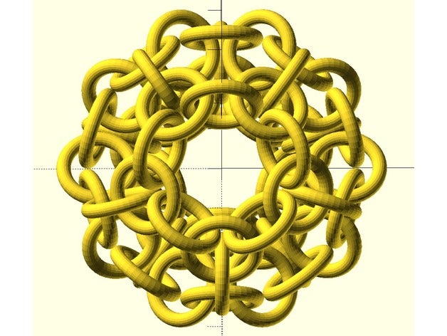 dave impressão 3d desafio - arames de bola arte da matemática cadeia dodecaedro openscad paramétrico 3D print model - Mito3D