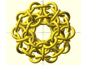 dave's 3d printing challenge - chainlink ball math art chain dodecahedron openscad parametric 3d print model - Mito3D