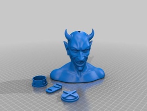 diavolo banca remix le monete distintivi il busto soldi satana statua giocattolo 3d print model - Mito3D