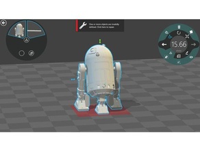 astromech-droid, deren Beine verbunden Körper 3d drucken 3d print model - Mito3D