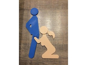 toilet sign nsfw household blow job funny nfsw 3d print model - Mito3D