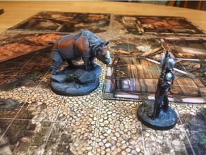 rhino base juegos no molestar dungeons dragons pathfinder el rinoceronte 3d print model - Mito3D