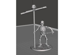 28mm skeleton warrior standard sword games bones dnd miniature miniatures 3d print model - Mito3D