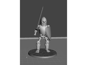 Mm iskelet savaşçı kılıç Kalkan zırhlı oyunlar 3d print model - Mito3D
