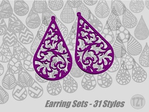 earring sets 31 styles jewelry pendant wearable earrings 3d print model - Mito3D