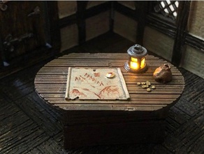 28mm wooden table flickering lantern swappable tops games dungeons dragons 3d print model - Mito3D