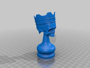 cráneo chess knight remix piezas de ajedrez juego 3d print model - Mito3D