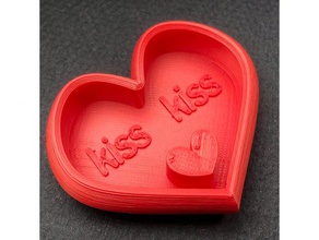 kisskiss 1 bol décor cœur les cœurs boîte coeur saint valentin l'amour nsfw cadeaux de jour valentines 3d print model - Mito3D