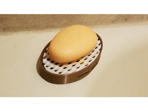 grande pequeno pedaço de 2 pratos do sabão casa banho artística decoração a nosupport sherm sherman soapdish porta sabonete bandeja 3d print model - Mito3D