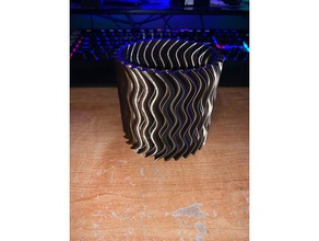 waved sawblade pencil cup holder vase organization desk organizer pen 3d print model - Mito3D
