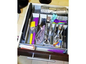 cutlery silverwear tray organizer drawer prusa i3 mk3 size kitchen dining silverware 3d print model - Mito3D