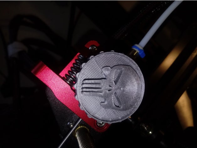 punisher logo ender 3 extrusion bouton 3d de l'imprimante accessoires creality extrudeuse 3D print model - Mito3D