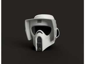 biker scout helmet trooper props cosplay costume mask starwars star wars 3d print model - Mito3D