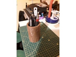 caixa de lápis panela cor office boite árvore ramo 3d print model - Mito3D