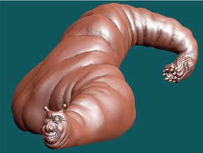 rei do worm animais 28mm frpg larva monstro 3d print model - Mito3D