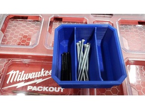 milwaukee packout low profile 3 long compartment bin tool holders boxes 3d print model - Mito3D
