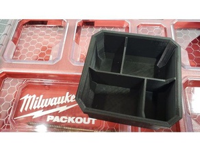 milwaukee low profile packout 4 different sized compartments tool holders boxes 3d print model - Mito3D