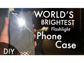 worlds brightest flashlight phone case diy additional power bank feature battery electronics iphone 6 led light lighting supply switch 3d print model - Mito3D