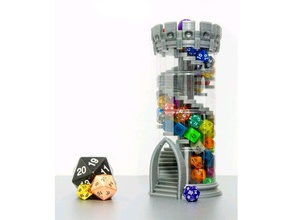 dados torre de almacenamiento doble hélice juguete juego accesorios 3d print model - Mito3D