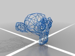 wire blender monkey art 3d print model - Mito3D