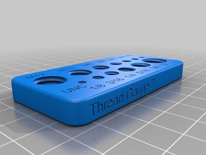 thread gauge 2 3d printing bolt hole imperial measure metric nut tool unc workshop 3d print model - Mito3D