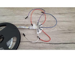 led strip wire holder soldering parts dupont mount rgb 3d print model - Mito3D