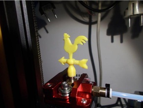 extruder rooster weathervane 3d printer extruders bowden cock flag flexible 3d print model - Mito3D