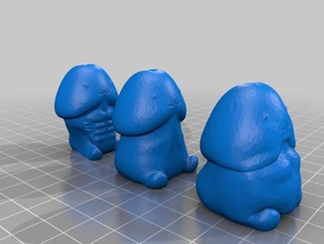 nous, les trois coups créatures 3d print model - Mito3D