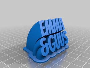 emma&guus name plate text office customized 3d print model - Mito3D