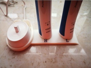 oral-b, dupla escova de dentes titular do carregador casa banho 3d print model - Mito3D