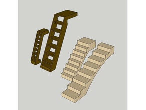 escaleras para exin castillos de la construcción juguetes 3d print model - Mito3D