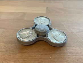 coin fidget spinner half dollars toys games coins toy money 3d print model - Mito3D