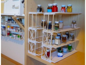 bamboo mini shelves paint rack tool holders boxes 3d print model - Mito3D