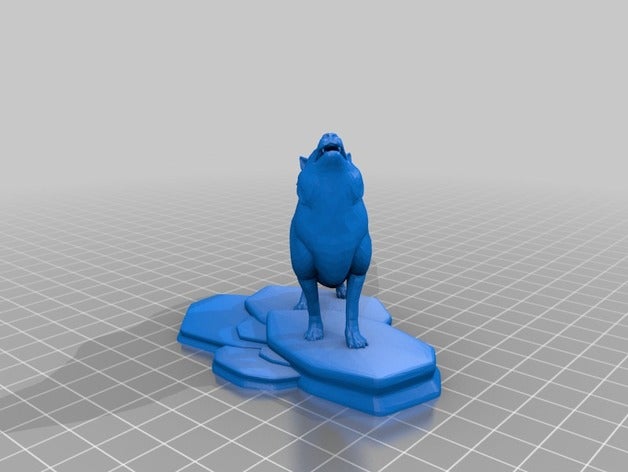 direwolf rock sculture 3D print model - Mito3D