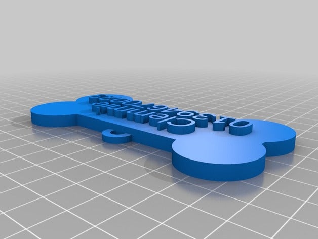 il mio personalizzate pet dog tag a forma di osso allungato animali domestici 3D print model - Mito3D